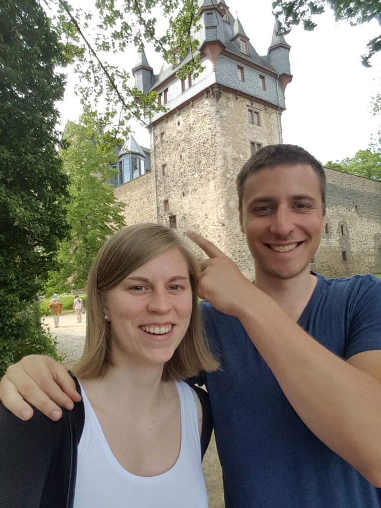 Wochenende auf Schloss Romrod. Unser Zimmerfenster ist im Hintergrund zu sehen