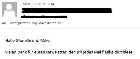 Newsletter Newsletter Danke